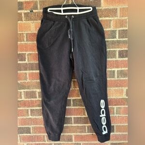 Bebe Black Logo Jogger Sweatpants